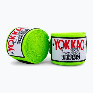 Bende da boxe YOKKAO Premium Handwrap 400 cm verde neon