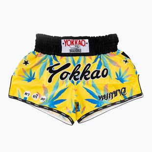 Pantaloncini da allenamento da uomo YOKKAO Wax CarbonFit giallo