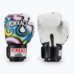 Guanti da boxe da uomo YOKKAO Flames bianco