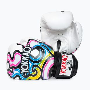 Guanti da boxe da uomo YOKKAO Flames bianco