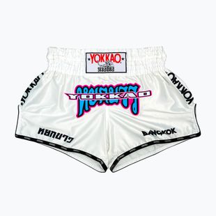 Pantaloncini da allenamento da uomo YOKKAO East Club Fight bianco