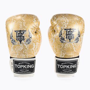 Guantoni da boxe Top King Muay Thai Super Star Air Snake bianco/oro