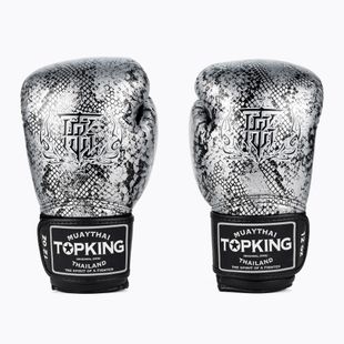 Guantoni da boxe Top King Muay Thai Super Star Air Snake nero/argento