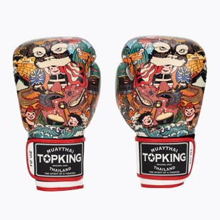 Guanti da boxe Top King Boxing Culture bianco/rosso TKBGCT-1C1