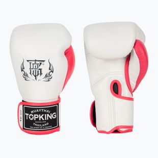 Top King Boxing Reborn guanti da boxe bianchi/rosa