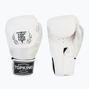 Guanti da boxe Top King Muay Thai Power Snake bianco/argento