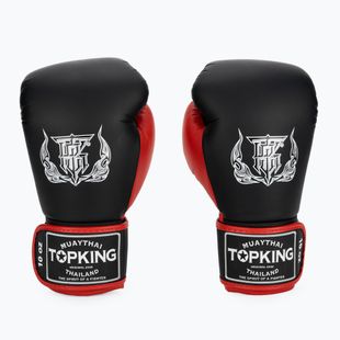 Top King Reborn Guantoni da boxe in pelle nera/rossa