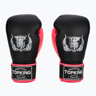 Top King Reborn Guantoni da boxe in pelle nera/rosa