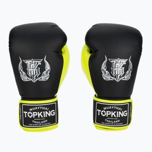 Guantoni da boxe Top King Reborn Semi Leather nero/giallo