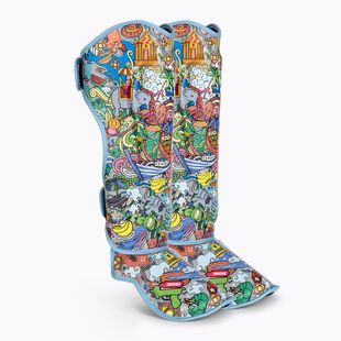 Top King Culture Protezioni per tibia e piede in pelle nera TKSGCT-TH