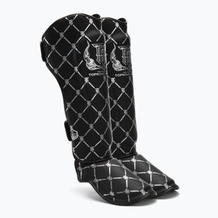 Protezioni per tibie e piedi Top King Chain Semi Leather nero/argento