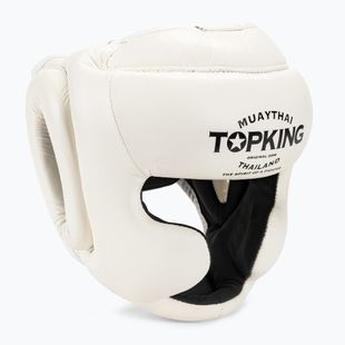 Casco da boxe Top King a copertura totale bianco