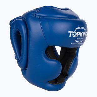 Casco da boxe Top King a copertura totale blu