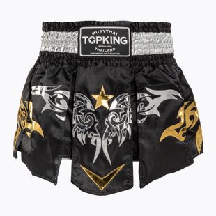 Pantaloncini da allenamento Top King Thai Boxe nero/bianco/oro