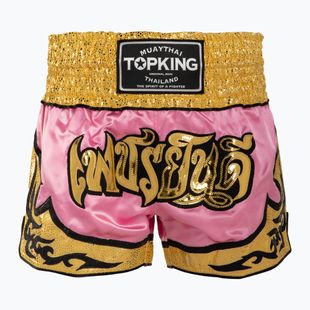 Pantaloncini da allenamento Top King Thai Boxe rosa/oro