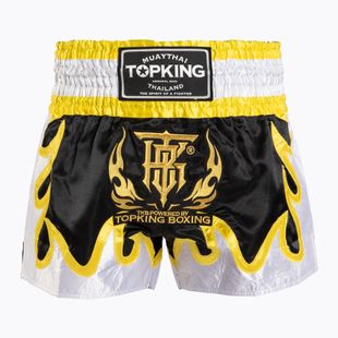 Pantaloncini da allenamento Top King Thai Boxe nero/oro/bianco