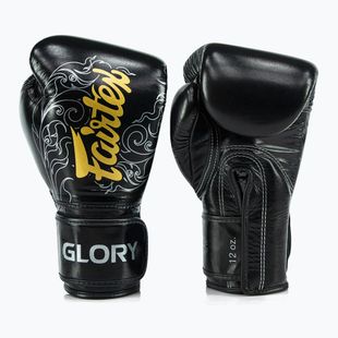 Guanti da boxe Fairtex Glory Kickboxing Competition Training Nero/Argento