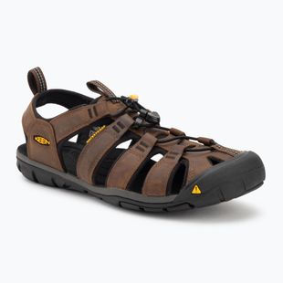 KEEN Clearwater Cnx Pelle terra scura/nero sandali da uomo