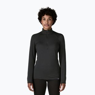 Felpa donna Patagonia Cap Thermal Weight Zip Neck nero