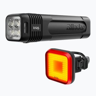 Set di luci per bicicletta Knog Blinder Pro 900/Blinder Square nero