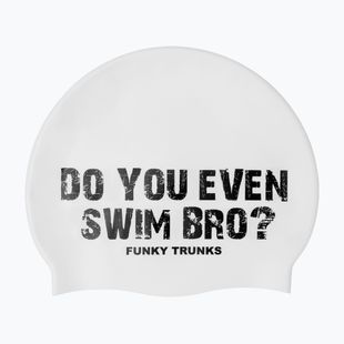 Cuffia da nuoto Funky Trunks Silicone white swim bro