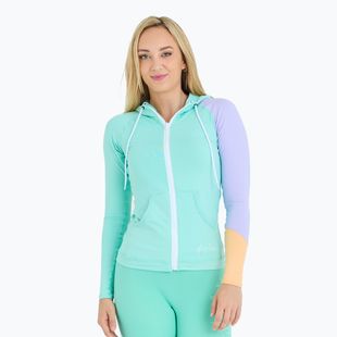 Felpa UV da donna Jetpilot Pacer con cappuccio Rashie verde acqua