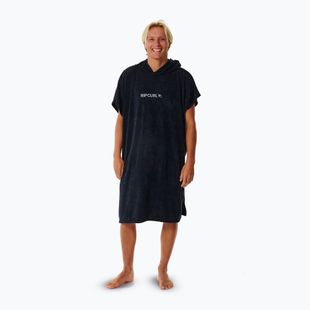 Uomo Rip Curl Brand Poncho con cappuccio nero/grigio