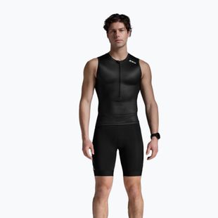 Canotta da ciclismo da uomo 2XU Core Tri Tank nero/bianco