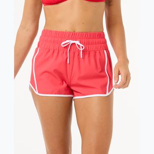 Pantaloncini da bagno Rip Curl High Waist Retro Volley 3" da donna, rosso ibisco
