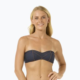 Rip Curl Dalias Denim Bandeau top costume da bagno blu denim
