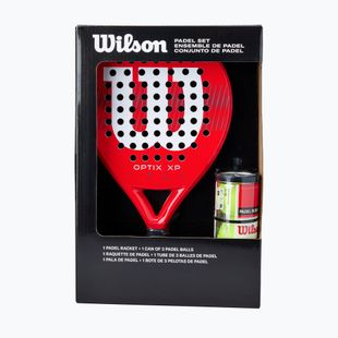 Racchetta da padel + 3 palline da padel Wilson Optix XP Padel Kit Box red