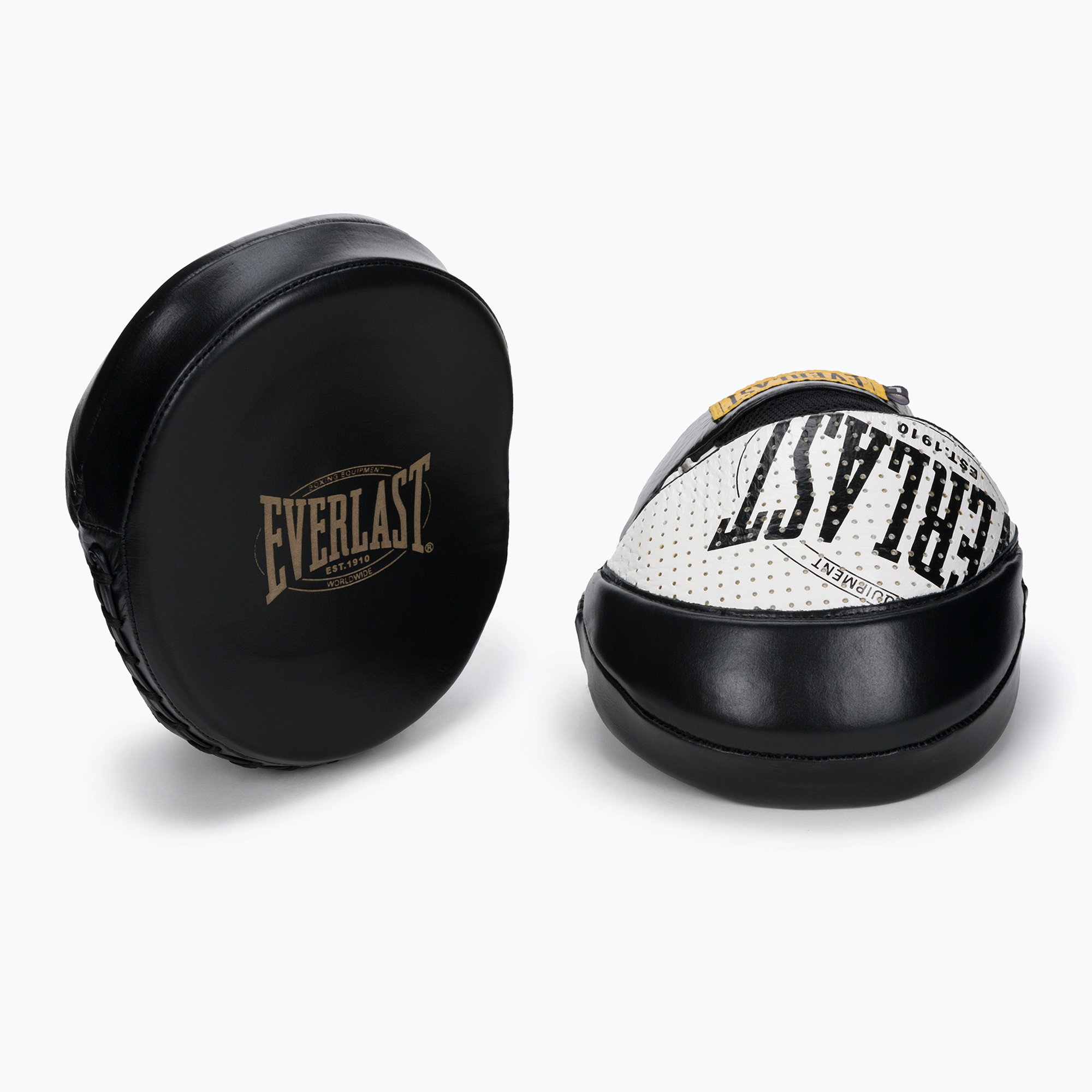 Everlast 1910 Pro Mantis Mitts dischi da allenamento bianchi e neri EV4800 (1910 Pro EV4800)