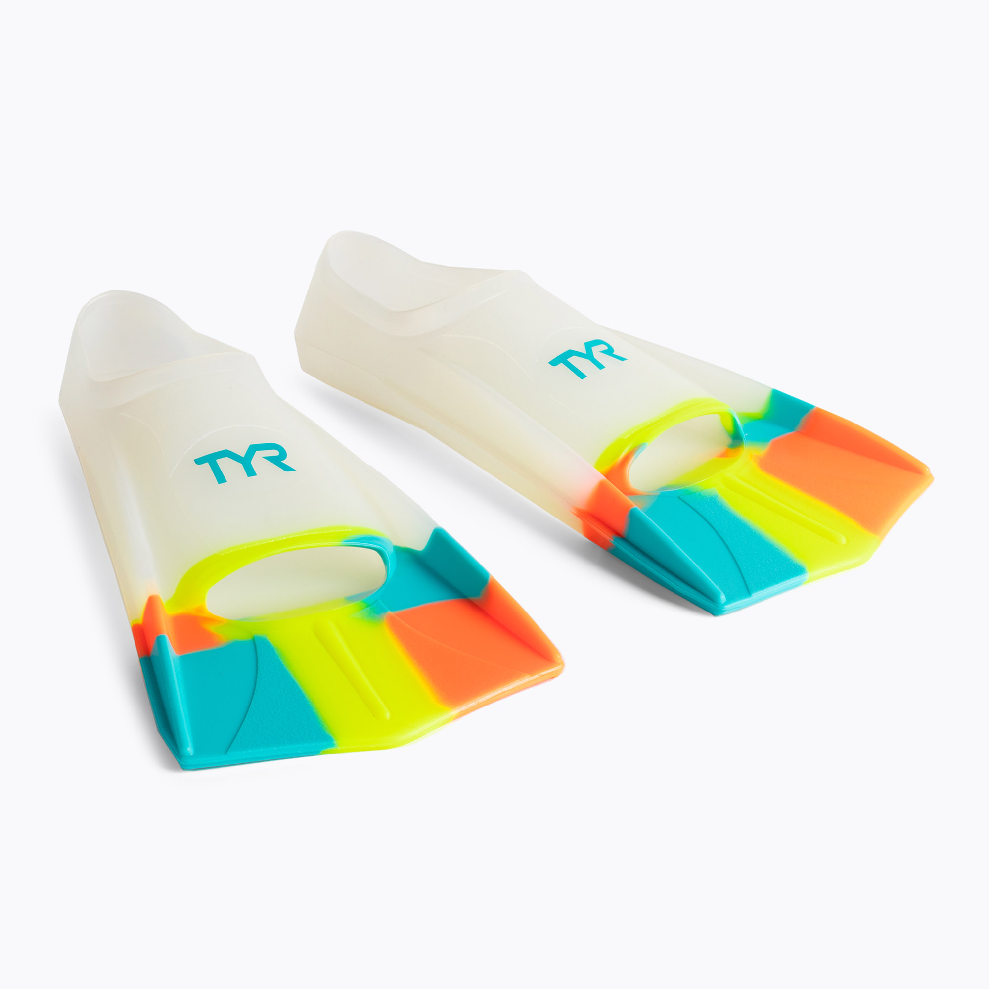 TYR Stryker Pinne da nuoto in silicone 37-38 EU bianco/multicolore (37-38 EU) (Stryker Silicone LFSTRKR)