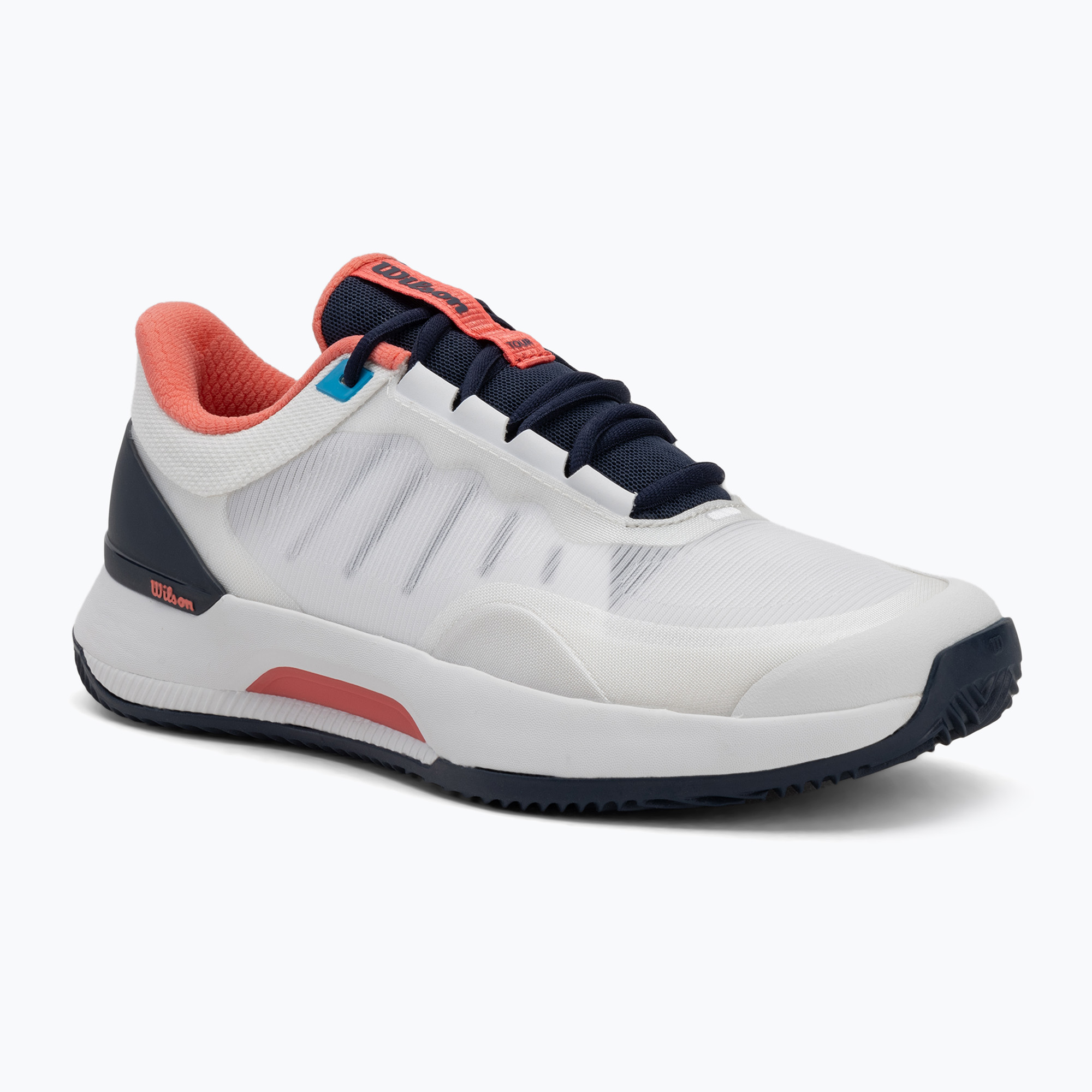 Scarpe da tennis da donna Wilson Intrigue Tour Clay W bianco/ navy blazer/ dubarry (38 2/3 EU) (Intrigue Tour Clay W WRS335940)