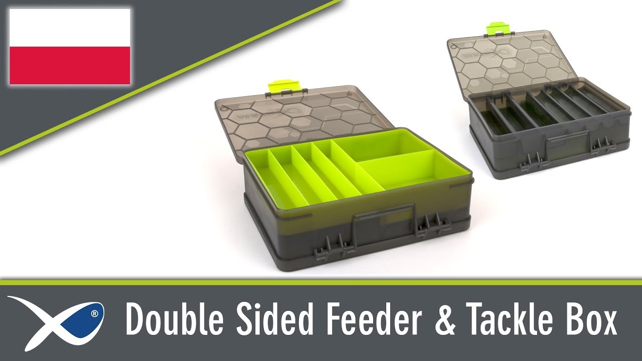 Organizzatore Matrix Double Sided Feeder & Tackle Box nero/lime