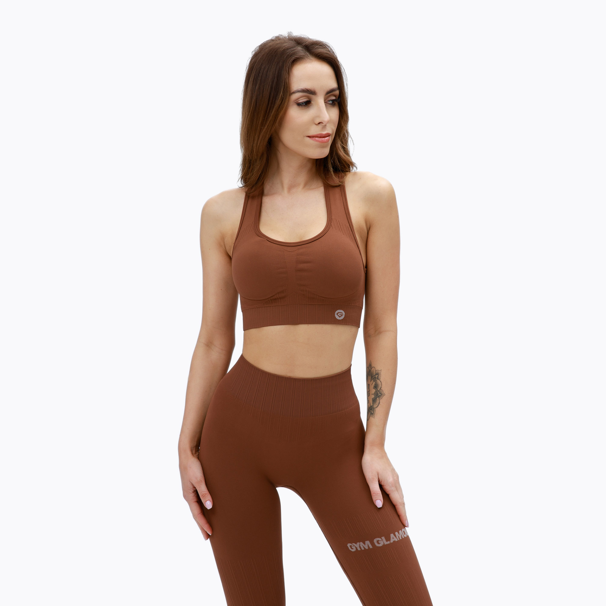 Reggiseno fitness Gym Glamour Push Up cioccolato (L) (Push Up 373)