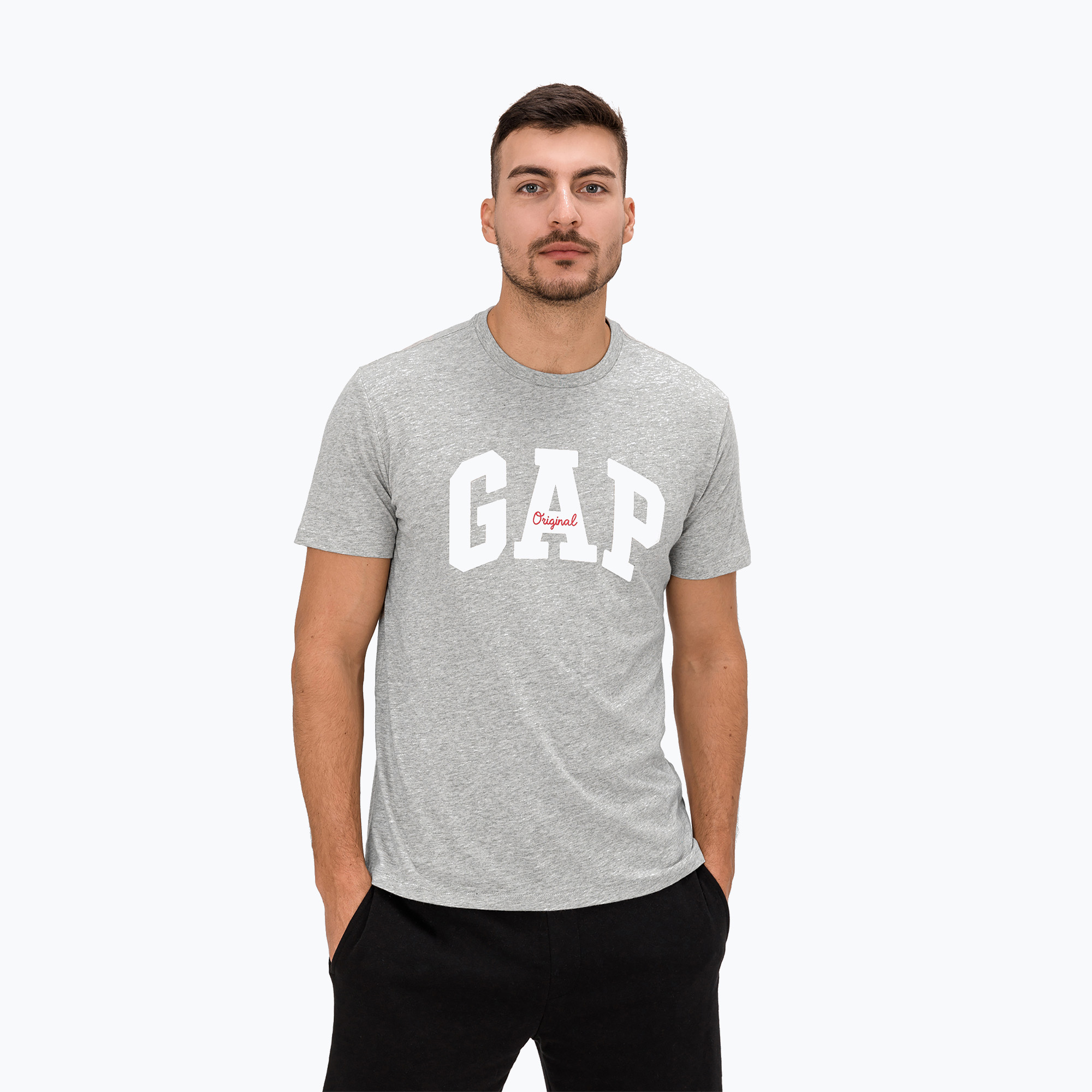 Maglietta GAP Logo Original uomo grigio erica