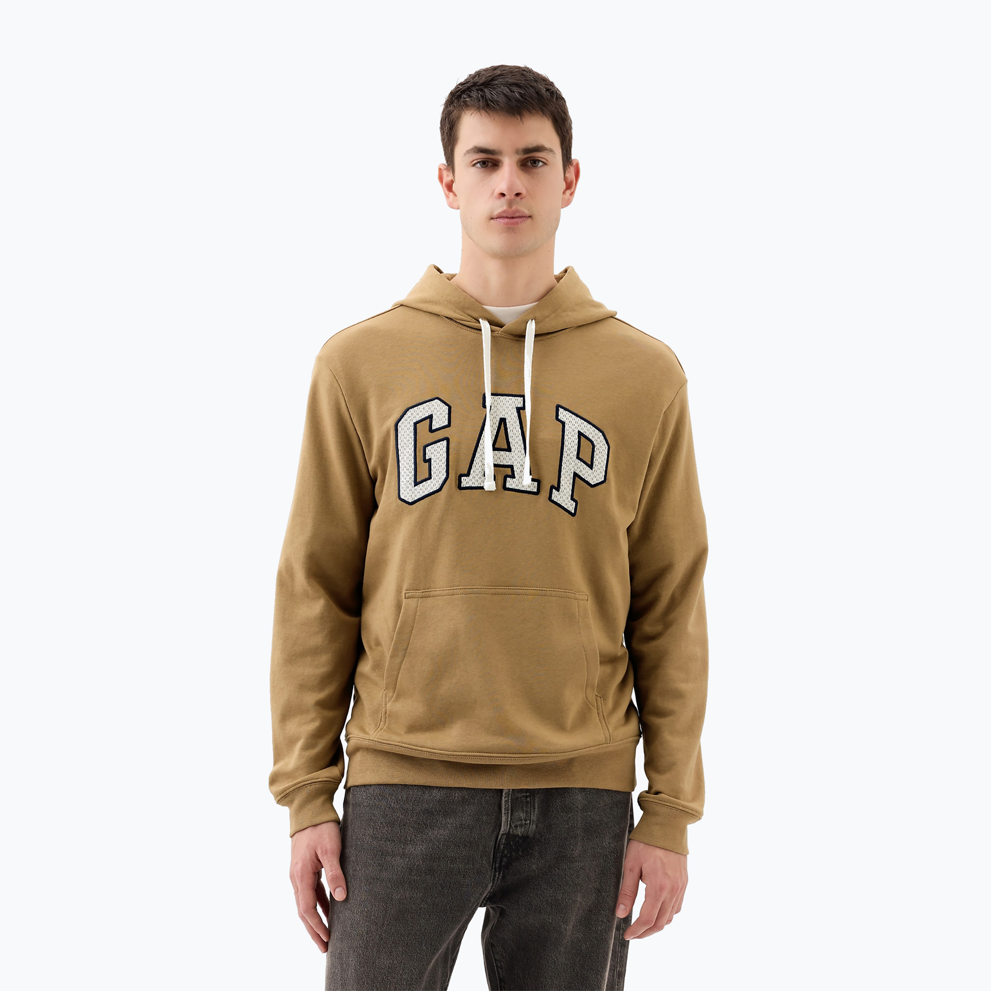 Felpa da uomo GAP Heritage Crewneck Logo perfect khaki (S) (Heritage Crewneck Logo 868458)