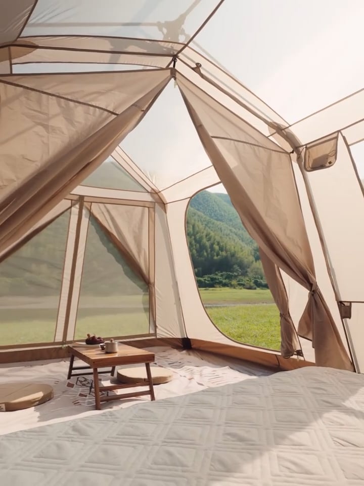Tenda da campeggio 4-osobowy Naturehike Village 13 Ridge Ultimate Edition brown/ti black