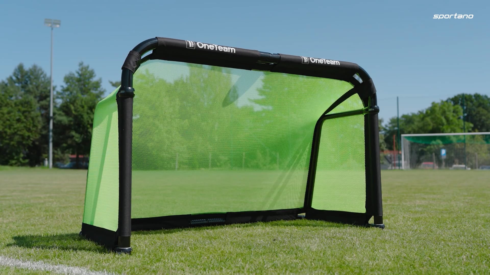 Porta da calcio OneTeam SWIFTGOAL 150 x 90 cm foldable black/green
