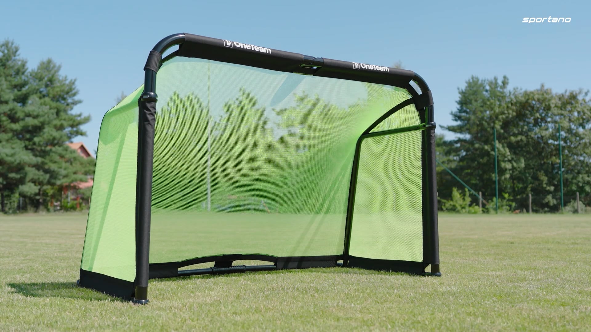 Porta da calcio OneTeam SWIFTGOAL 180 x 120 cm foldable black/green