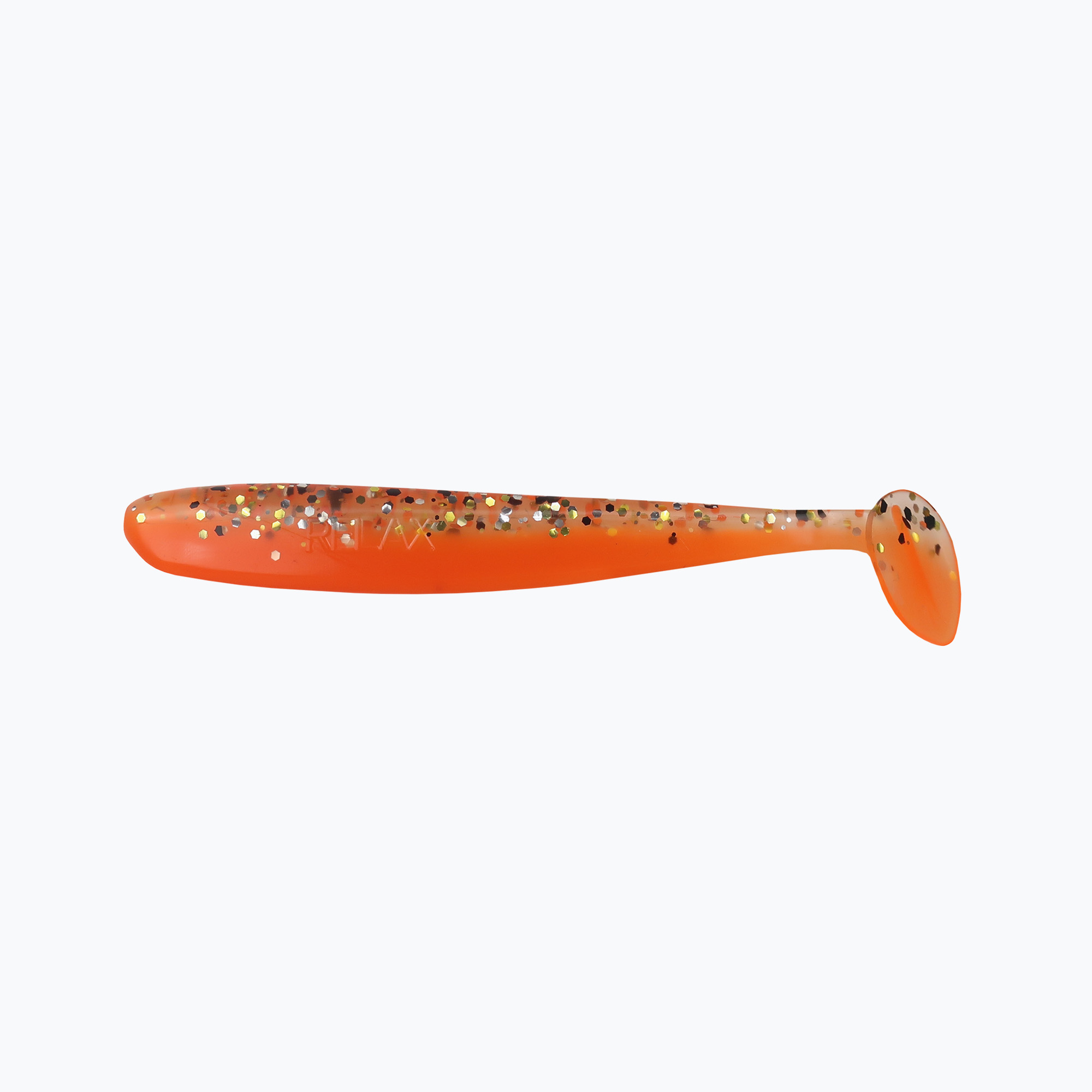 Esca in gomma Relax Bass 3 Laminato 4 pezzi chiaro/argento/nero/oro glitterato/arancione (3 / 7.6 cm) (Bass 3 Laminated BAS3)