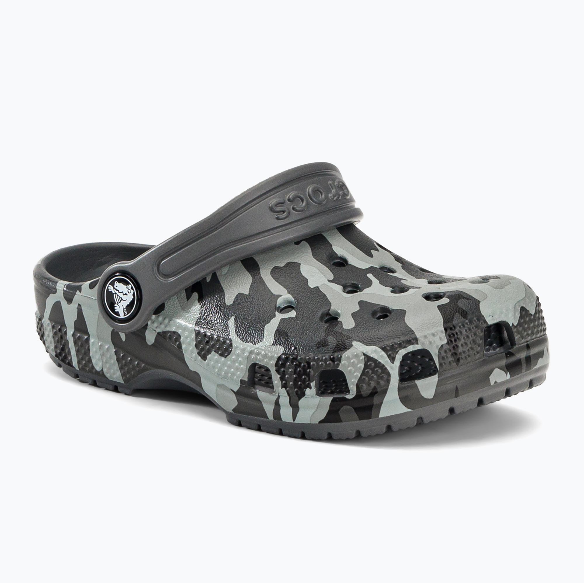 Crocs Classic Camo Clog T nero/grigio infradito per bambini (20-21 EU) (Classic Camo Clog Toddler 207593-097)
