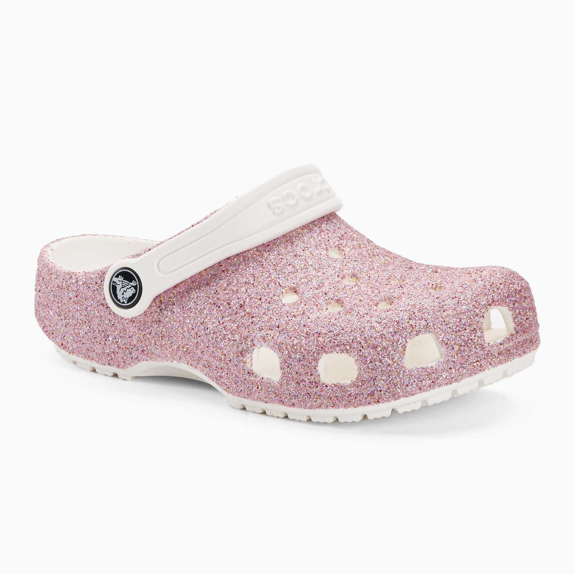 Crocs Classic Glitter Clog bianco/arcobaleno infradito per bambini (33-34 EU) (Classic Glitter Clog Kids 206993.WHRB)