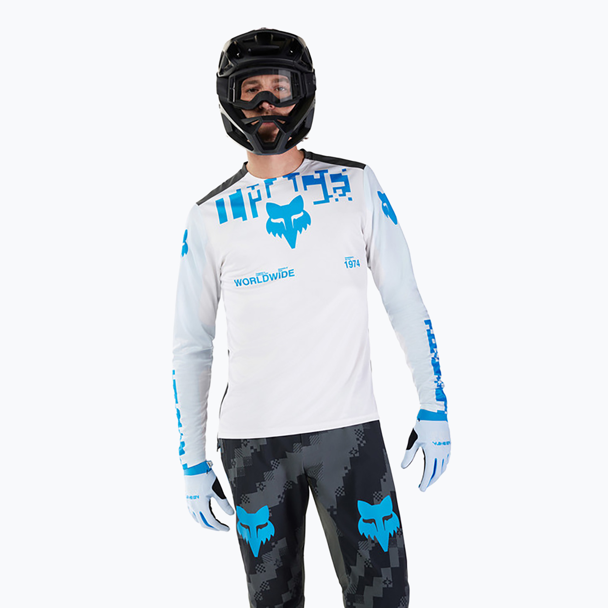Maniche lunghe ciclismo uomo Fox Racing Ranger Digi Image bianco