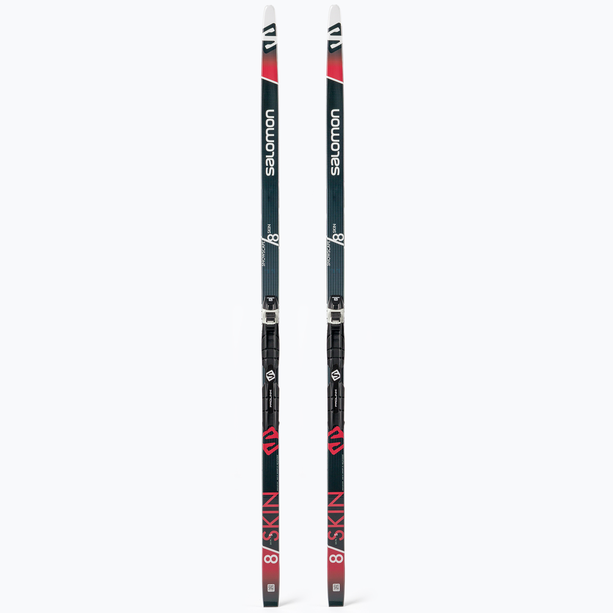 Sci da fondo Salomon Snowscape 8 Skin + attacchi Prolink Auto nero/rosso (165 cm (S)) (Snowscape 8 Skin + Prolink Auto L413753PM)