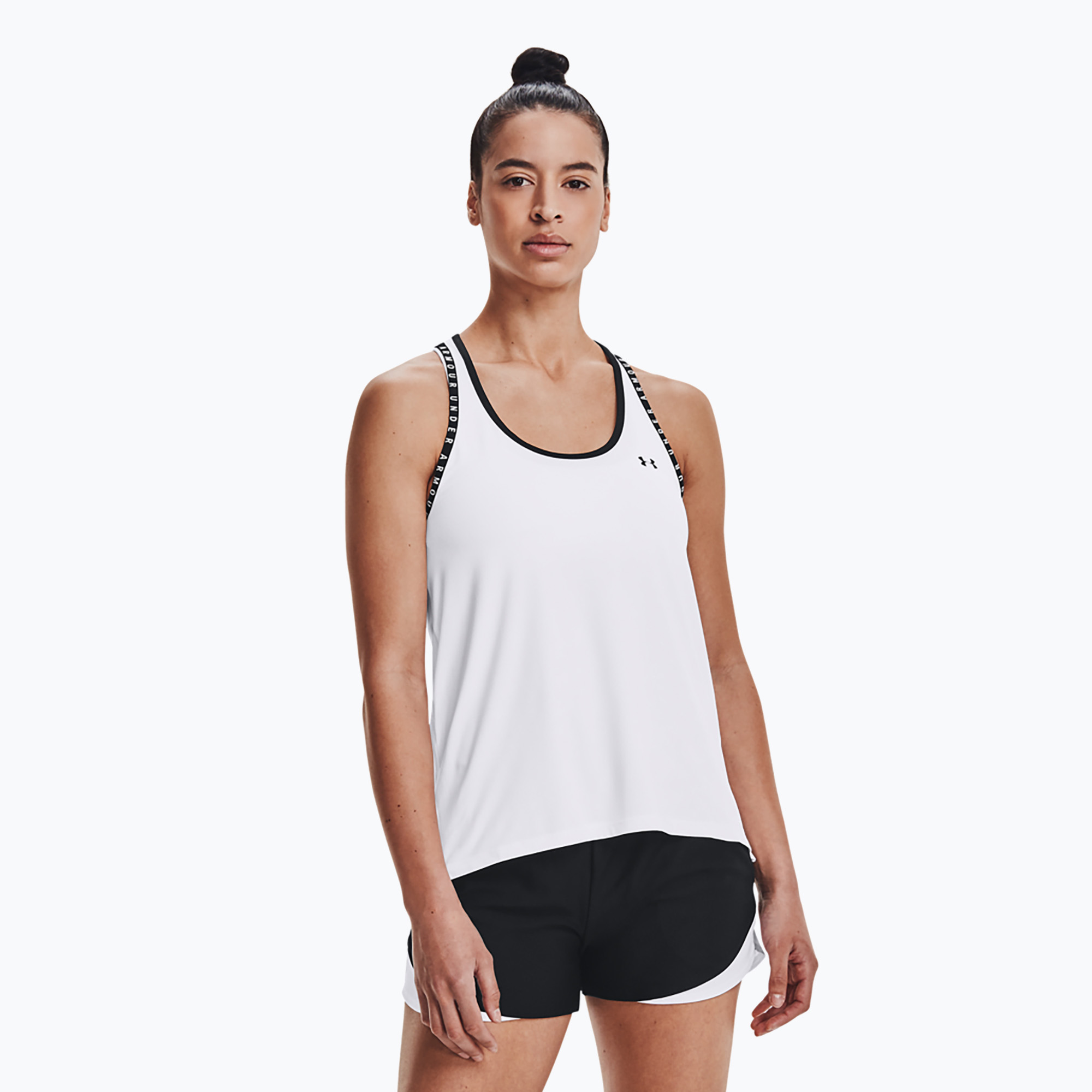 Canotta Under Armour Knockout bianco/bianco/nero da donna per allenamento (XL) (Knockout Tank 1351596)