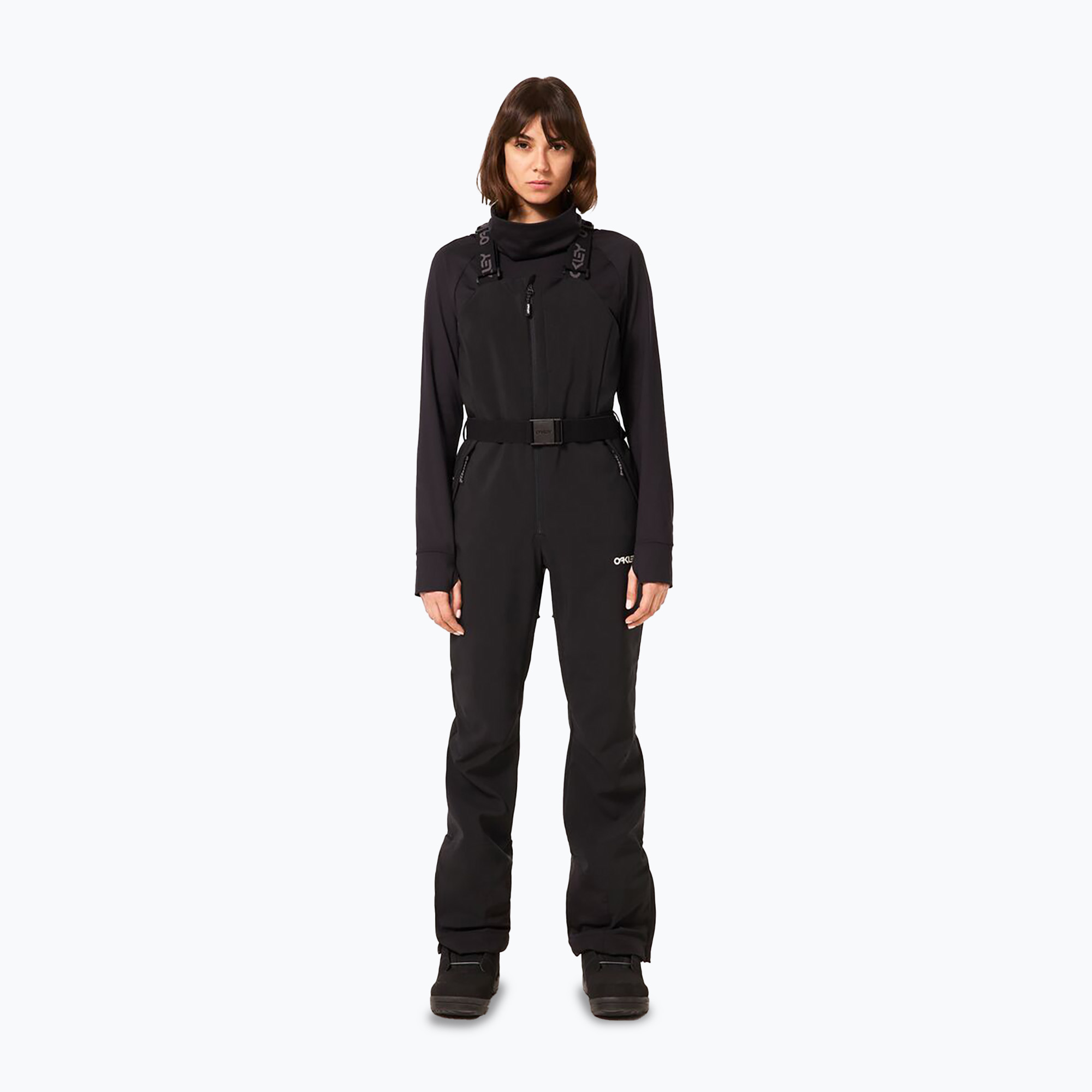 Pantaloni da snowboard Oakley Tnp Harper Softshell Bib blackout da donna (S) (Tnp Harper Softshell Bib FOA500460)