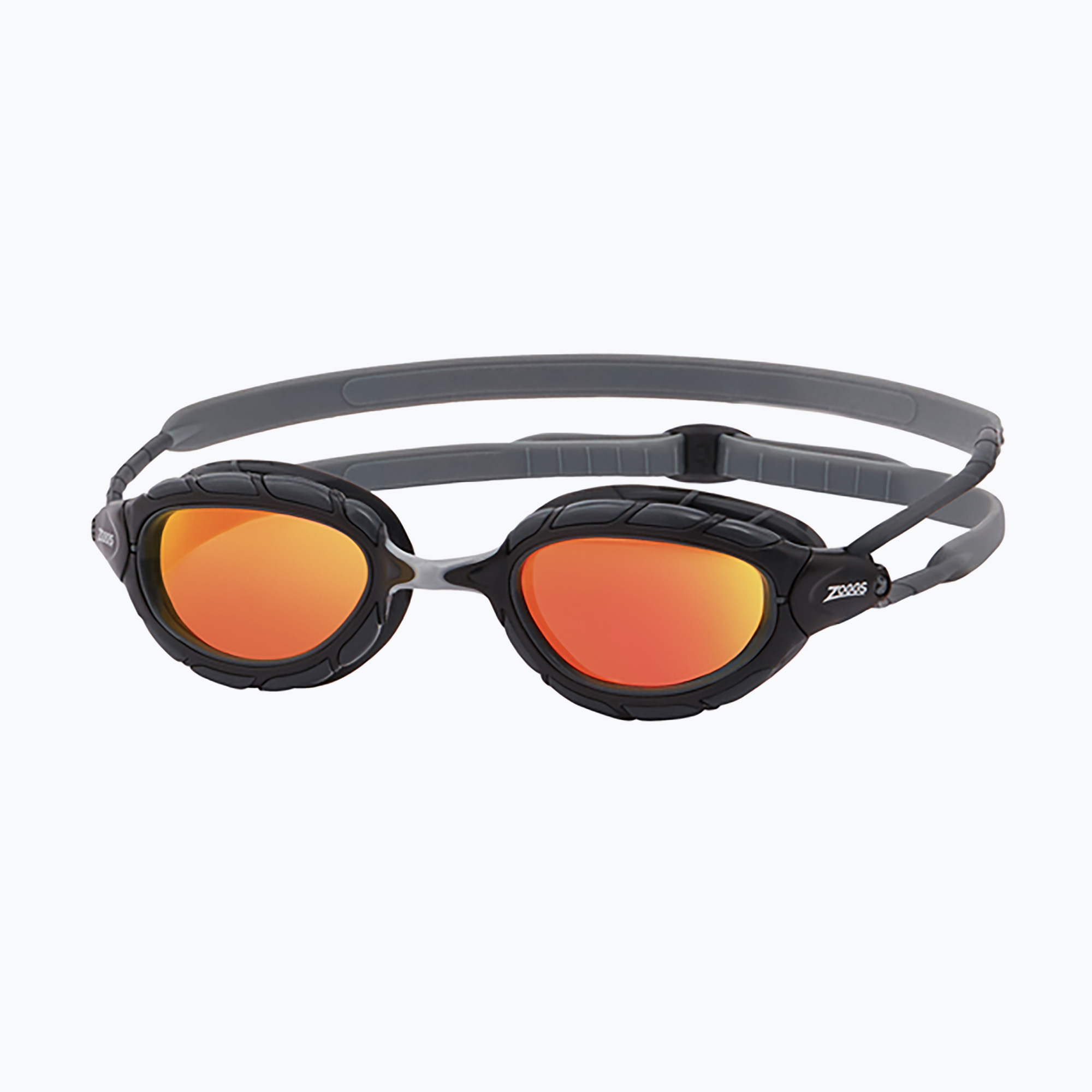 Occhiali da nuoto Zoggs Predator Titanium grigio/nero/arancio a specchio (Regular) (Predator Titanium 461065)