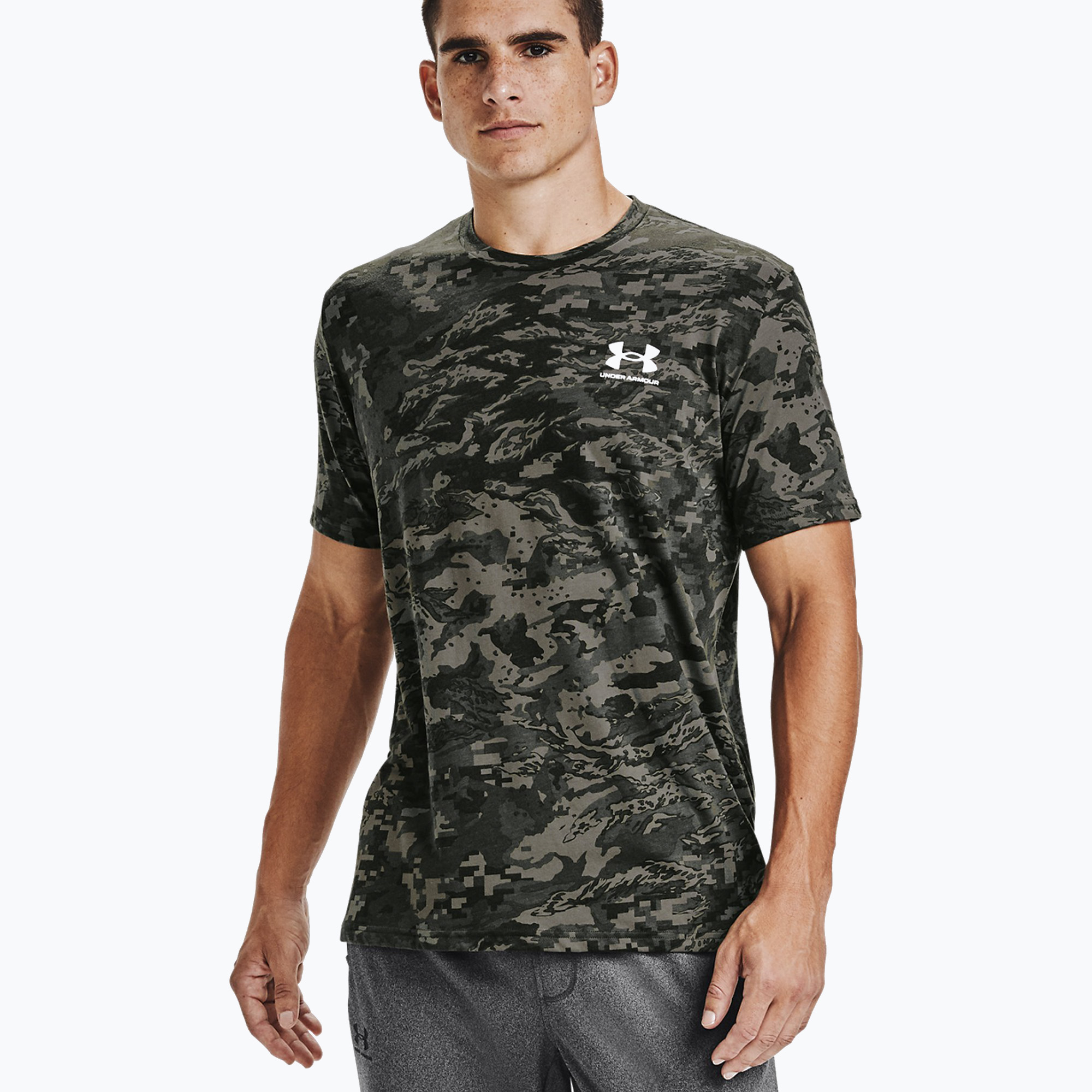 Maglietta Under Armour ABC Camo da uomo verde barocco/bianco